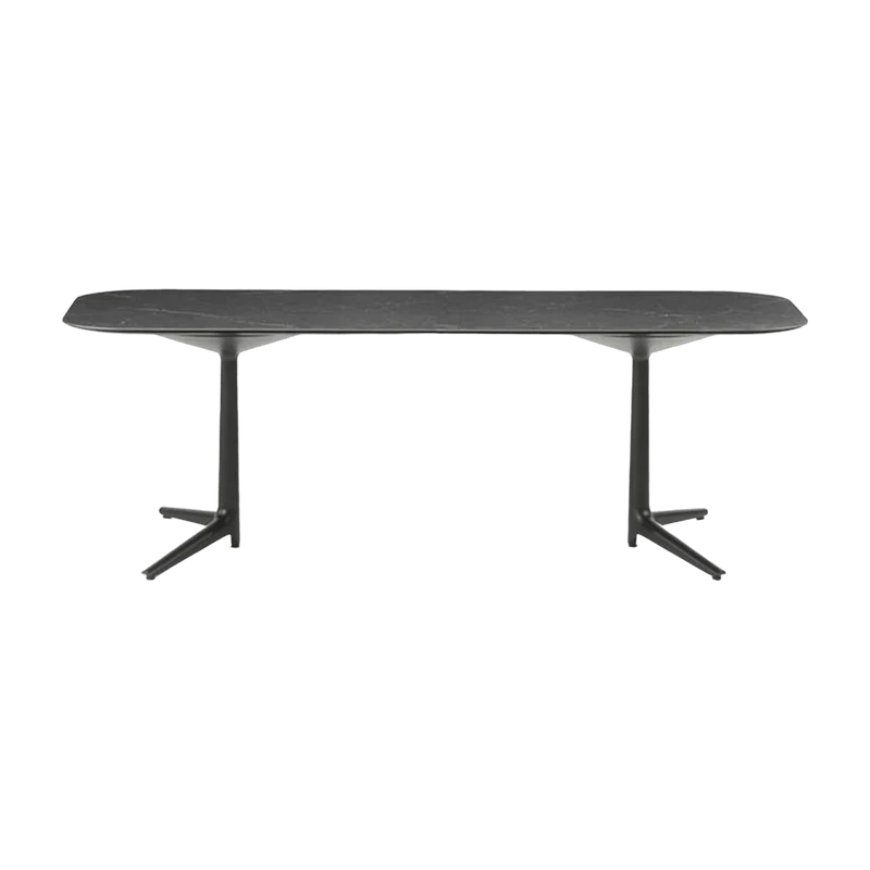Table à manger effet marbre noir 237x100 Multiplo - Kartell