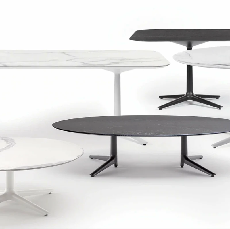 Table basse ovale blanche 192x118 Multiplo - Kartell