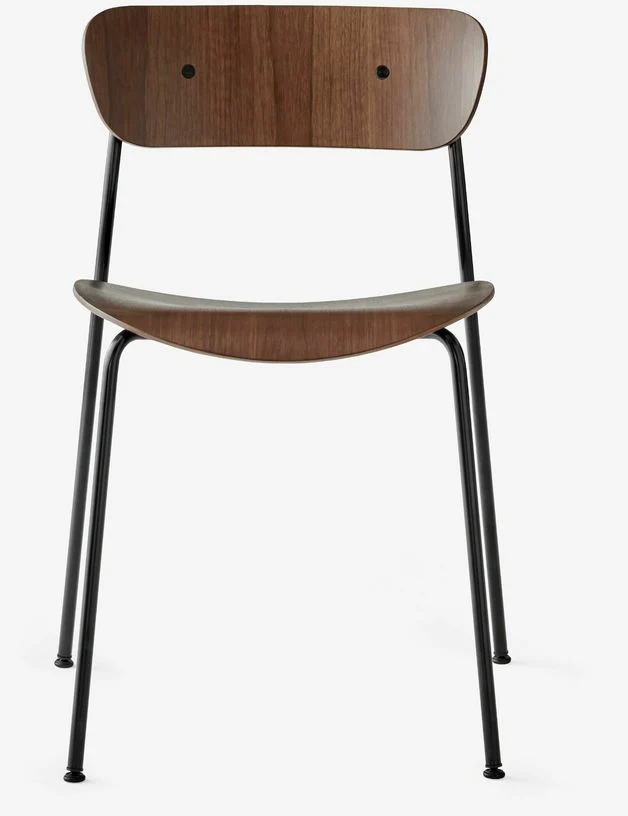 Chaise en noyer et piètement noir AV1 Pavilion - &tradition