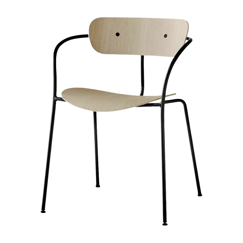 Chaise en chêne et piètement noir AV2 Pavilion - &tradition