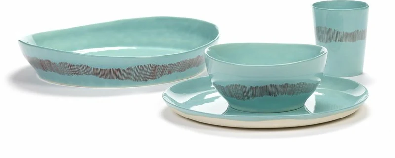 Bol turquoise 15 cm Stripes Feast - Serax
