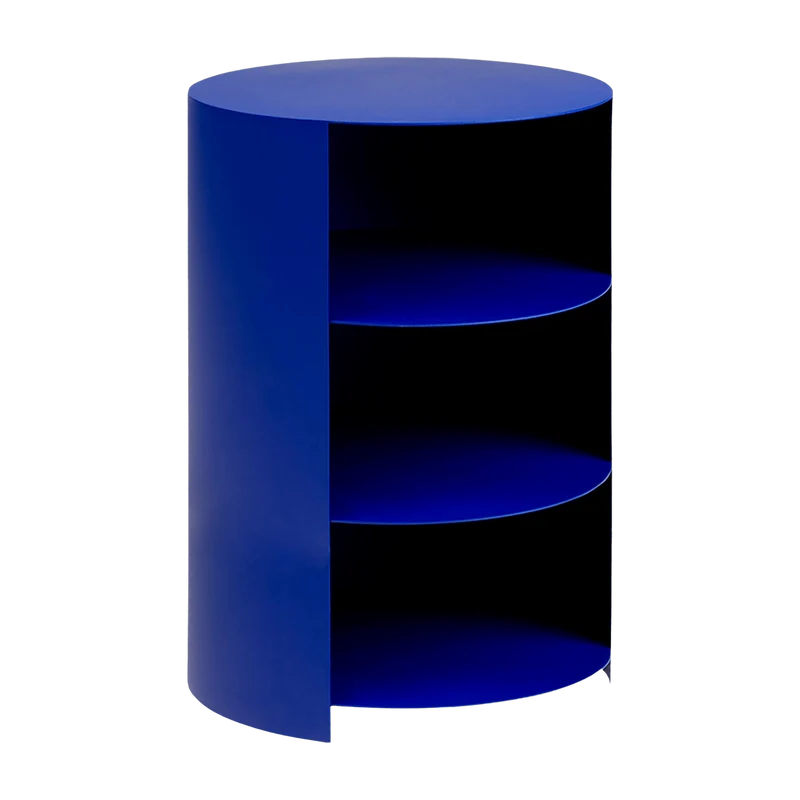 Table d'appoint à roulettes en acier bleu 70 cm Hide Pedestal - Hem
