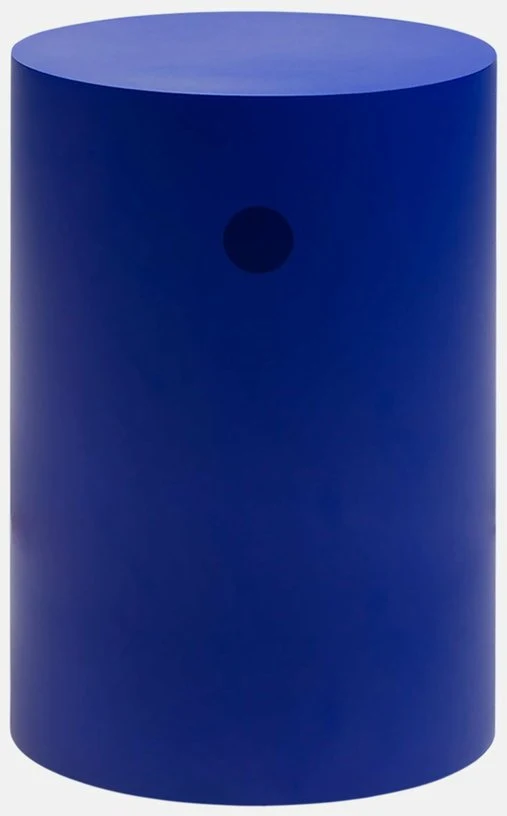 Table d'appoint à roulettes en acier bleu 70 cm Hide Pedestal - Hem