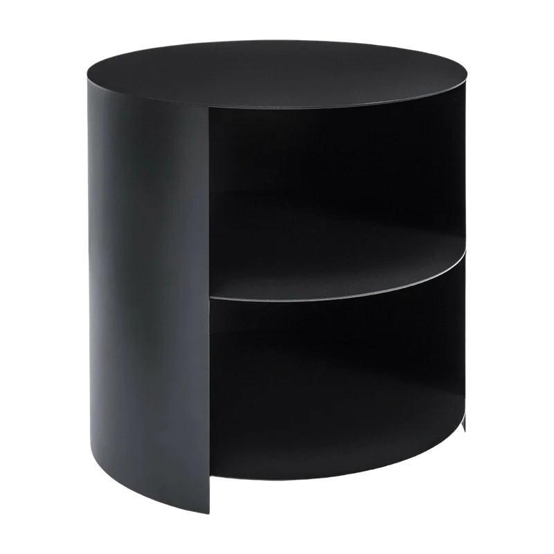 Table d'appoint à roulettes en acier noir 40 cm Hide Side - Hem