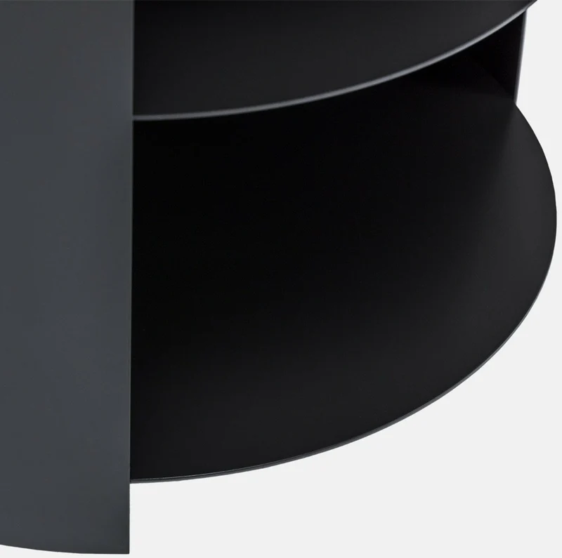 Table d'appoint à roulettes en acier noir 40 cm Hide Side - Hem