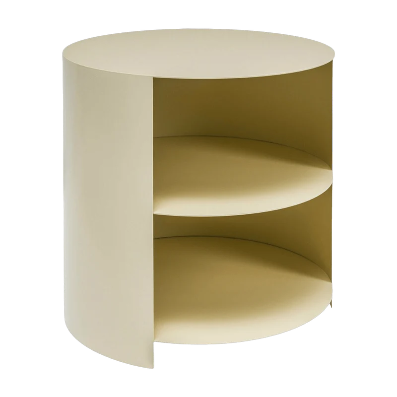 Table d'appoint à roulettes en acier beige 40 cm Hide Side - Hem