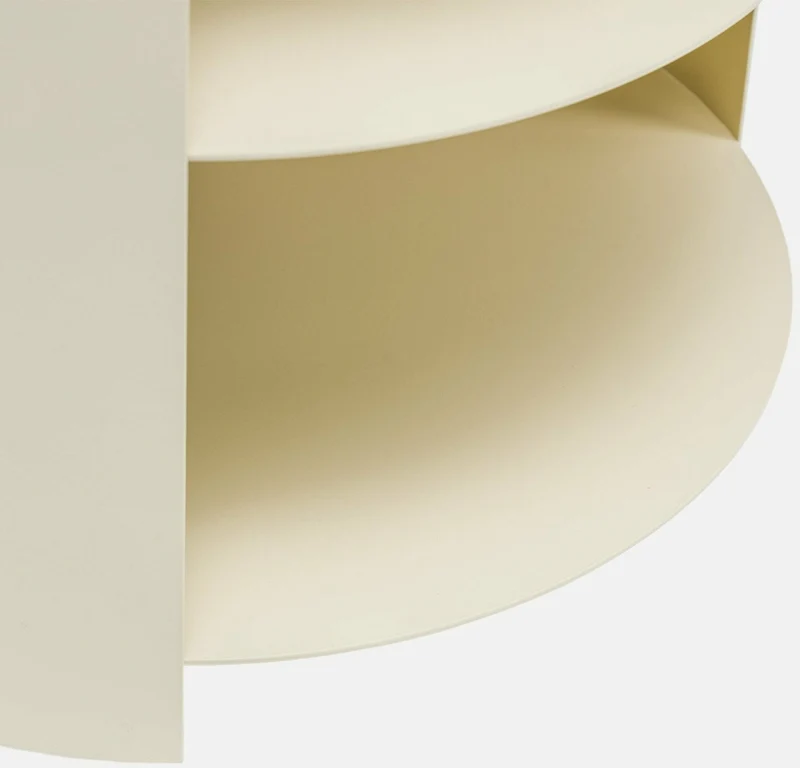 Table d'appoint à roulettes en acier beige 40 cm Hide Side - Hem