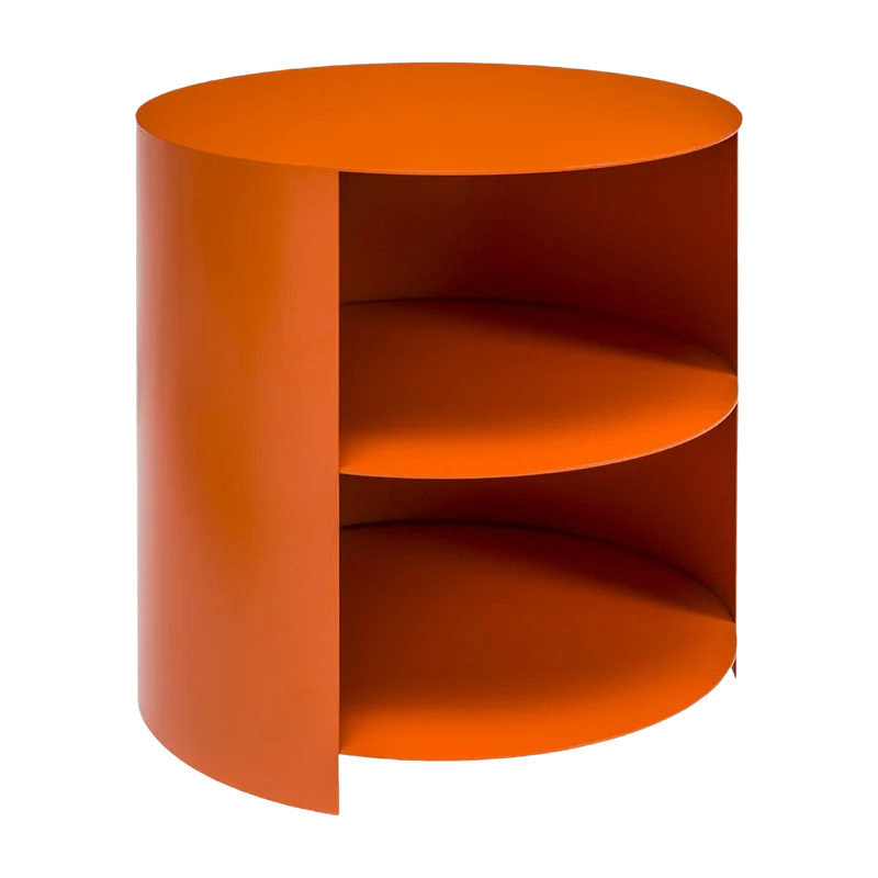 Table d'appoint à roulettes en acier orange 40 cm Hide Side - Hem
