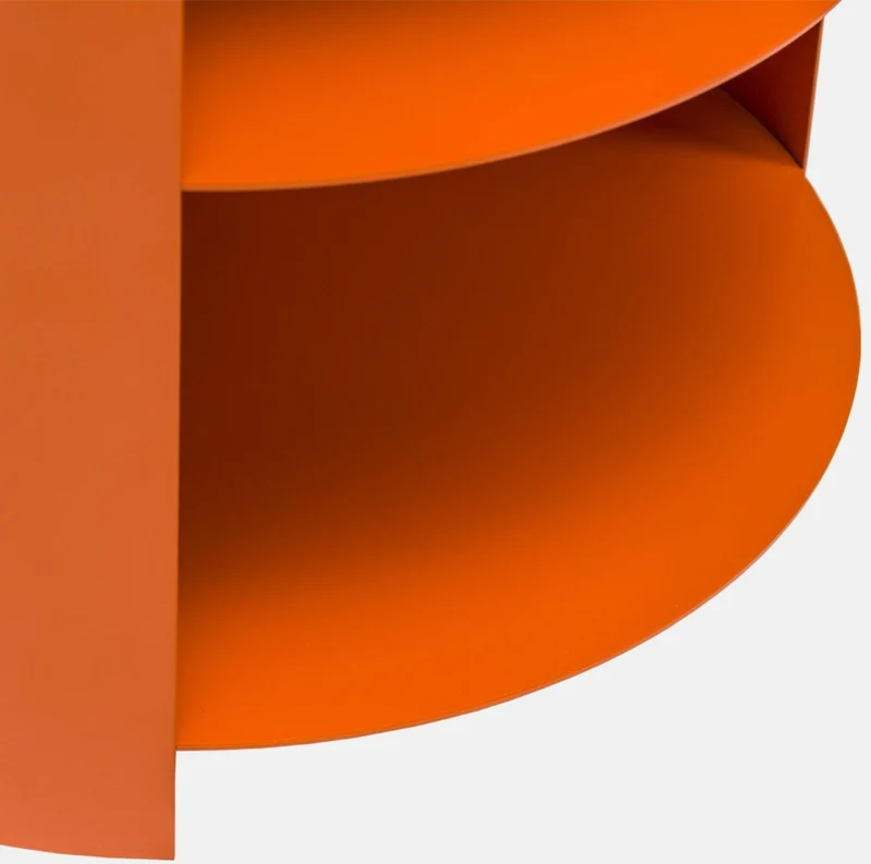 Table d'appoint à roulettes en acier orange 40 cm Hide Side - Hem