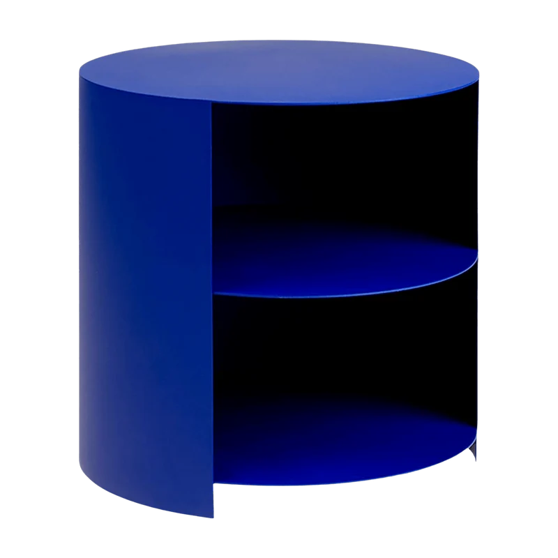 Table d'appoint à roulettes en acier bleu 40 cm Hide Side - Hem