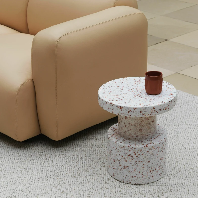 Tabouret blanc pixelisé en matière recyclée Bit blanc - Normann Copenhagen