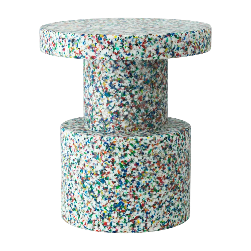 Tabouret blanc multicolore pixelisé Bit blanc Multi - Normann Copenhagen