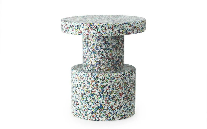 Tabouret blanc multicolore pixelisé Bit blanc Multi - Normann Copenhagen