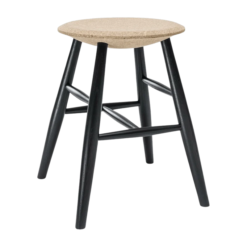 Tabouret en liège clair et bois noir Drifted - Hem