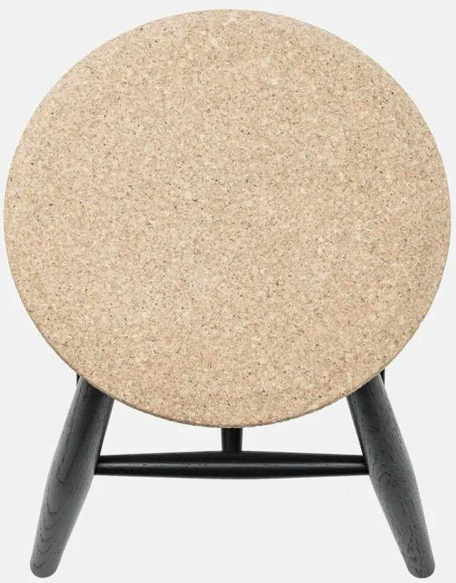 Tabouret en liège clair et bois noir Drifted - Hem