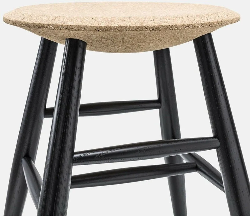 Tabouret en liège clair et bois noir Drifted - Hem