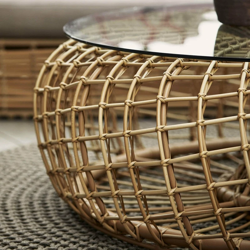 Table basse de jardin naturel en cannage Nest - Cane-Line