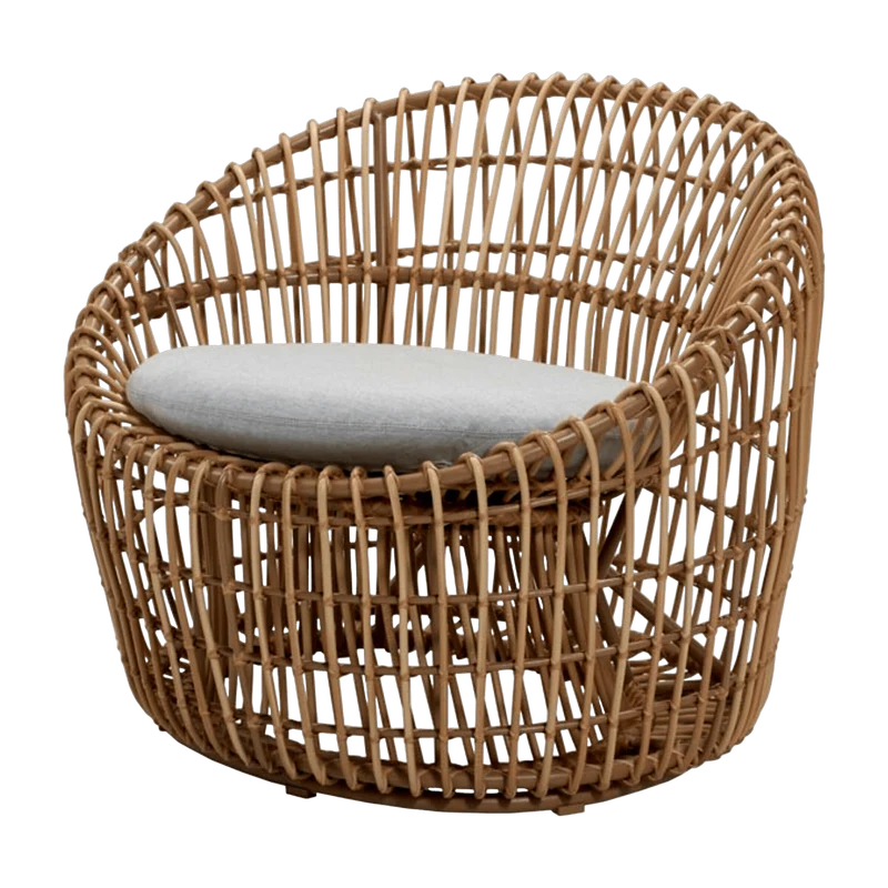 Fauteuil rond cadre naturel Nest - Cane-Line
