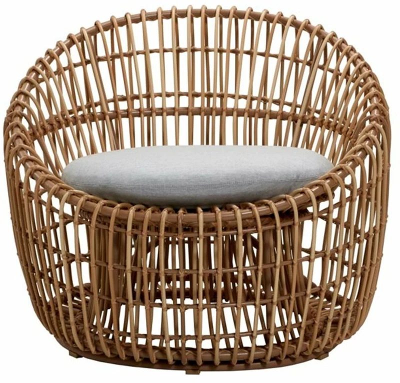 Fauteuil rond cadre naturel Nest - Cane-Line