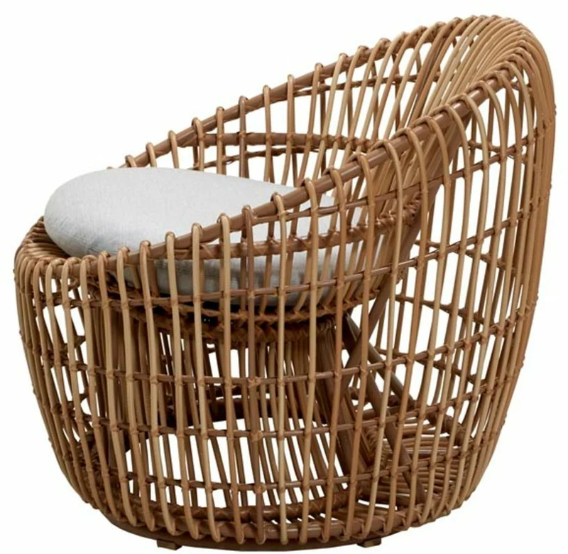 Fauteuil rond cadre naturel Nest - Cane-Line