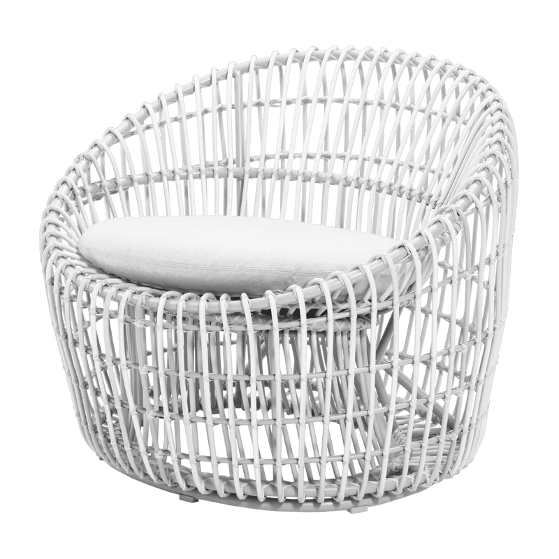 Fauteuil rond cadre blanc Nest - Cane-Line