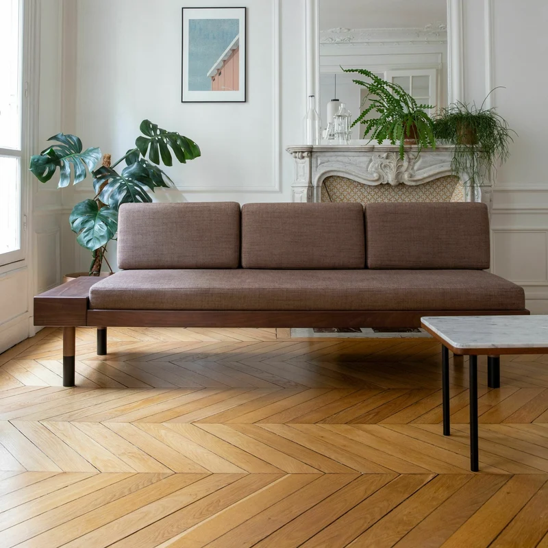 Banquette en laine marron Mid - Kann Design