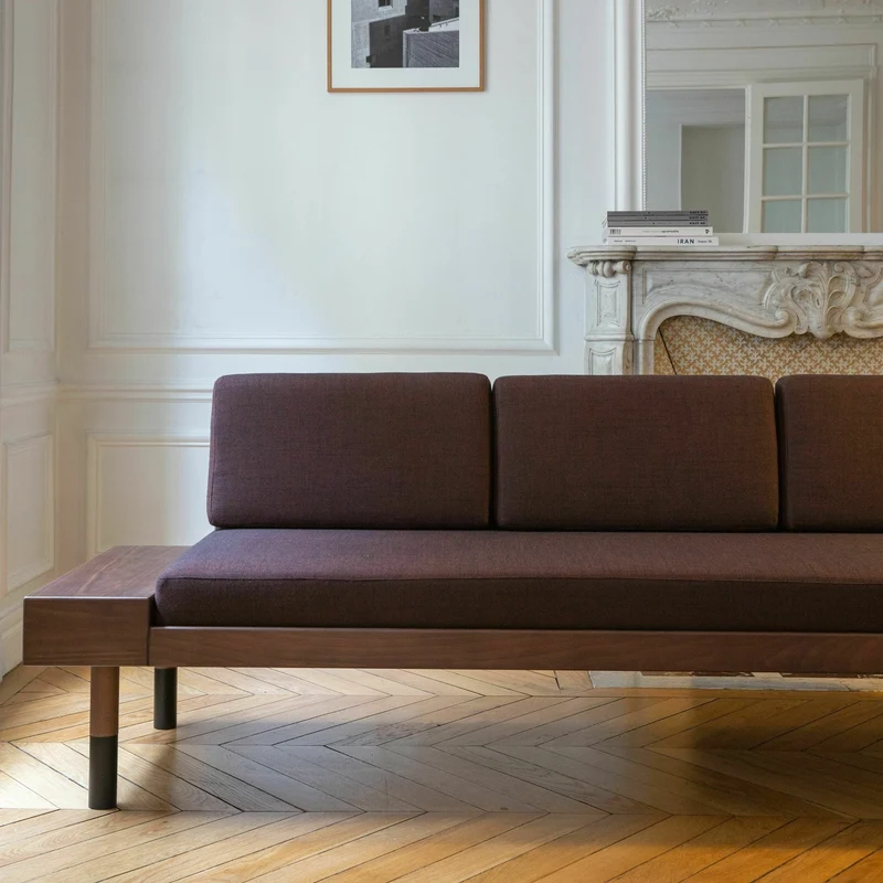Banquette en laine bordeaux Mid - Kann Design