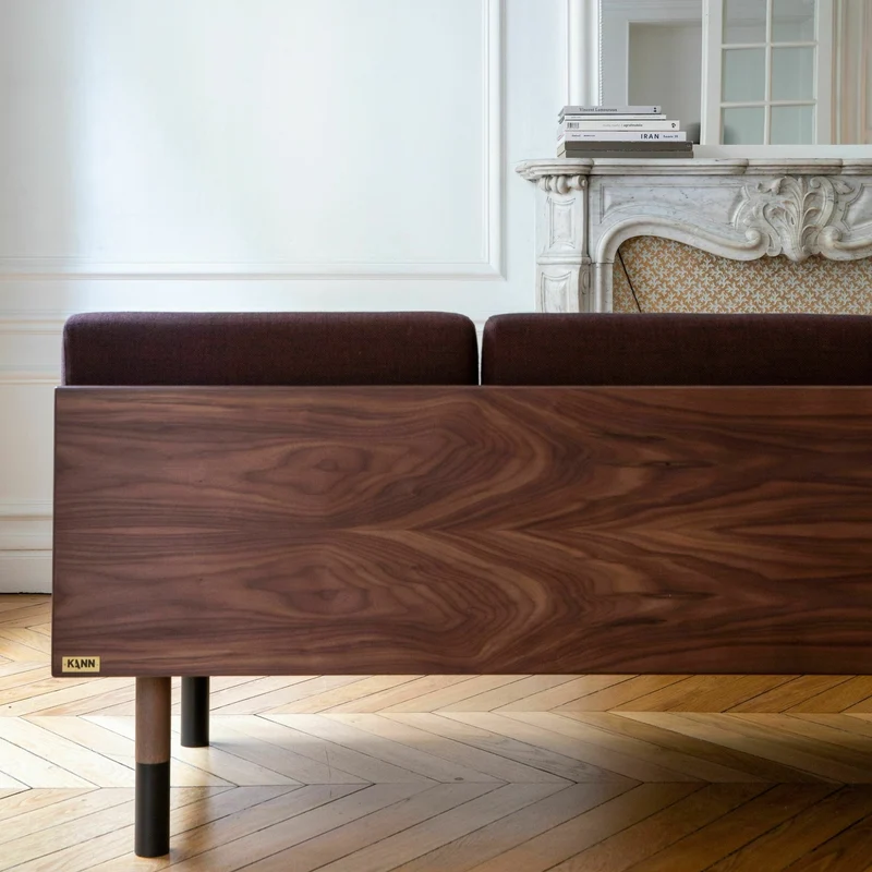 Banquette en laine bordeaux Mid - Kann Design