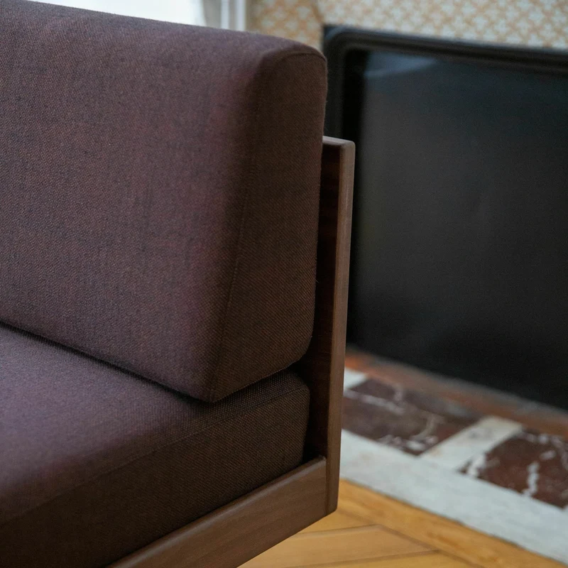 Banquette en laine bordeaux Mid - Kann Design