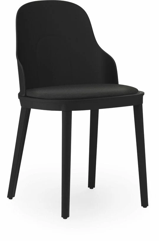 Chaise en polypropylène à l'assise en tissu canvas noir Allez noir - Normann Copenhagen