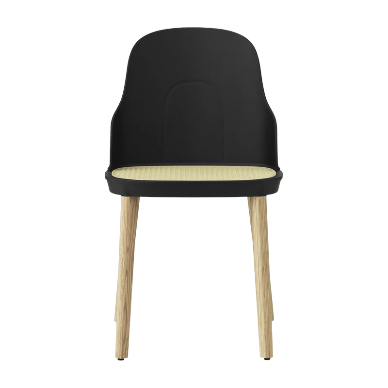 Chaise noire à l'assise en cannage moulé et au piétement en chêne Allez noir - Normann Copenhagen