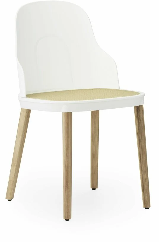 Chaise blanche à l'assise en cannage moulé et au pietement en chêne Allez blanc - Normann Copenhagen