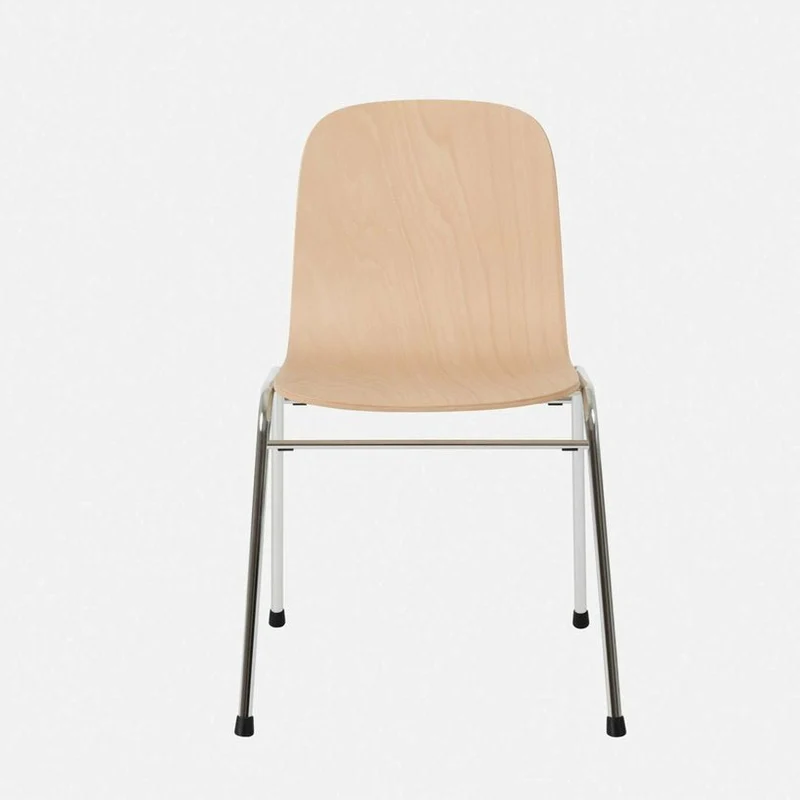 Chaise en bois naturel et cadre argenté Touchwood - Hem