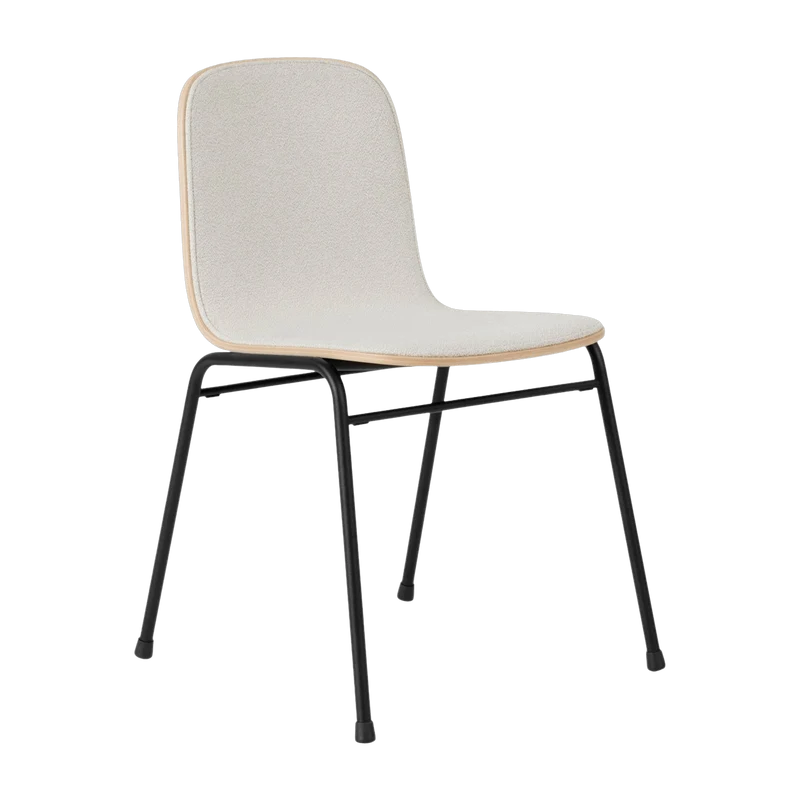 Chaise en tissu gris et cadre noir Touchwood - Hem