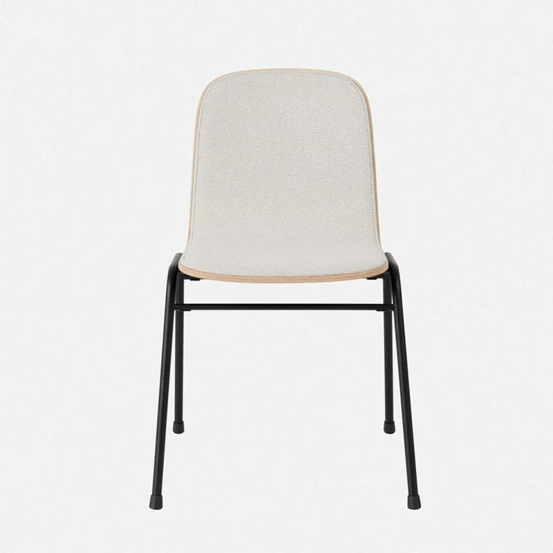 Chaise en tissu gris et cadre noir Touchwood - Hem