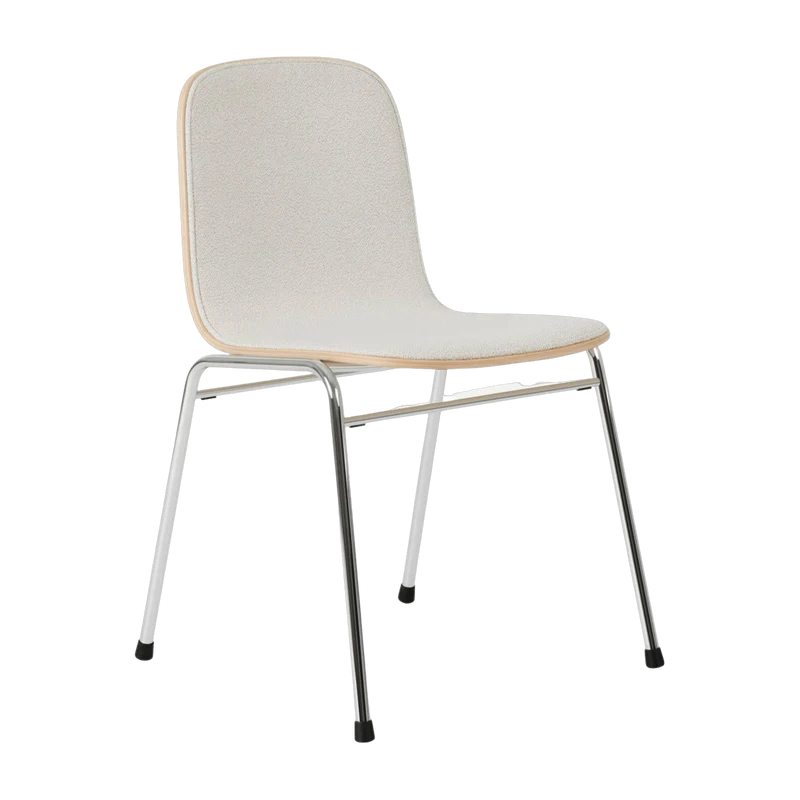 Chaise en tissu gris et cadre argenté Touchwood - Hem