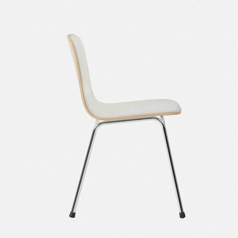 Chaise en tissu gris et cadre argenté Touchwood - Hem