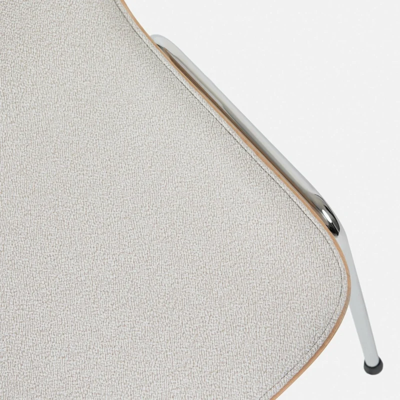 Chaise en tissu gris et cadre argenté Touchwood - Hem