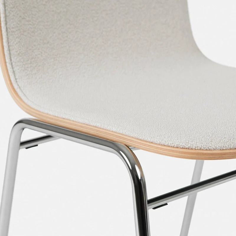 Chaise en tissu gris et cadre argenté Touchwood - Hem