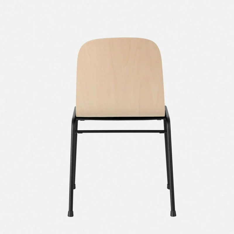 Chaise en tissu rouge et cadre noir Touchwood - Hem