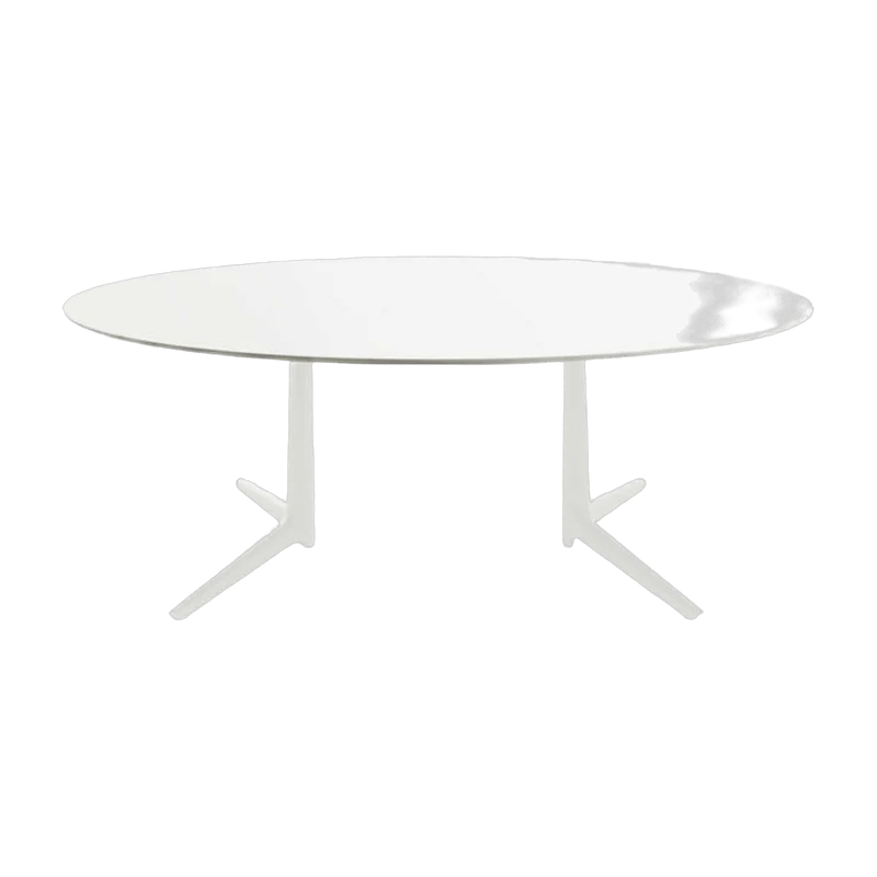 Table à manger ovale blanche 192x118 Multiplo - Kartell