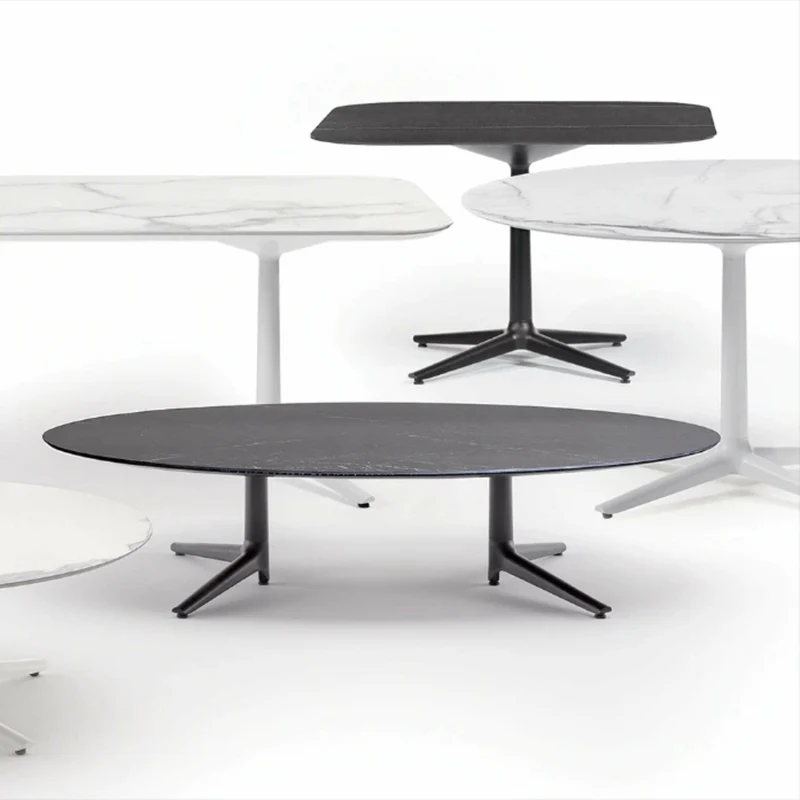 Table à manger ovale blanche 192x118 Multiplo - Kartell