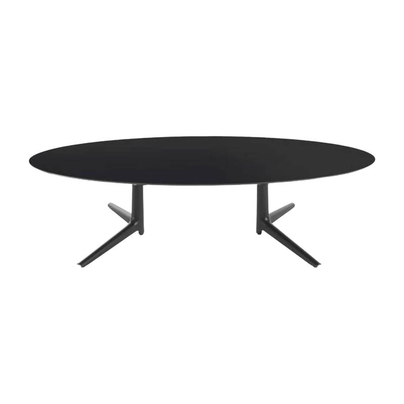 Table basse ovale noire 192x118 Multiplo - Kartell