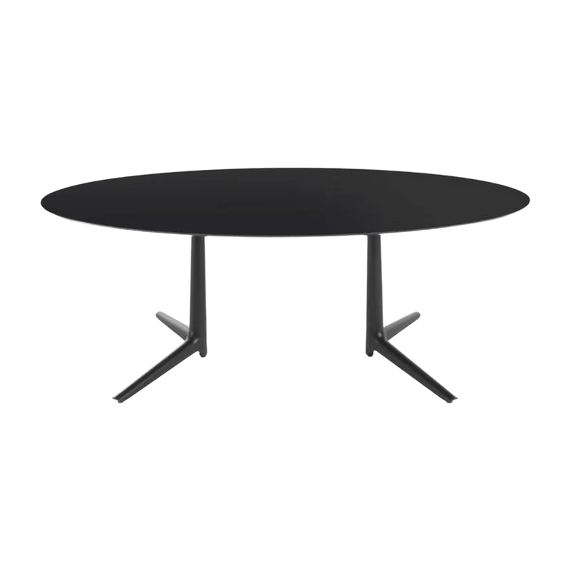 Table à manger ovale noire 192x118 Multiplo - Kartell