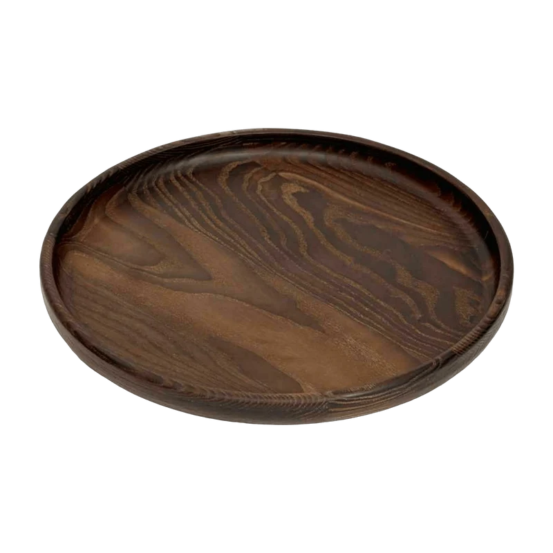 Plateau rond en bois de frêne carbonisé "pur" 29 cm - Serax