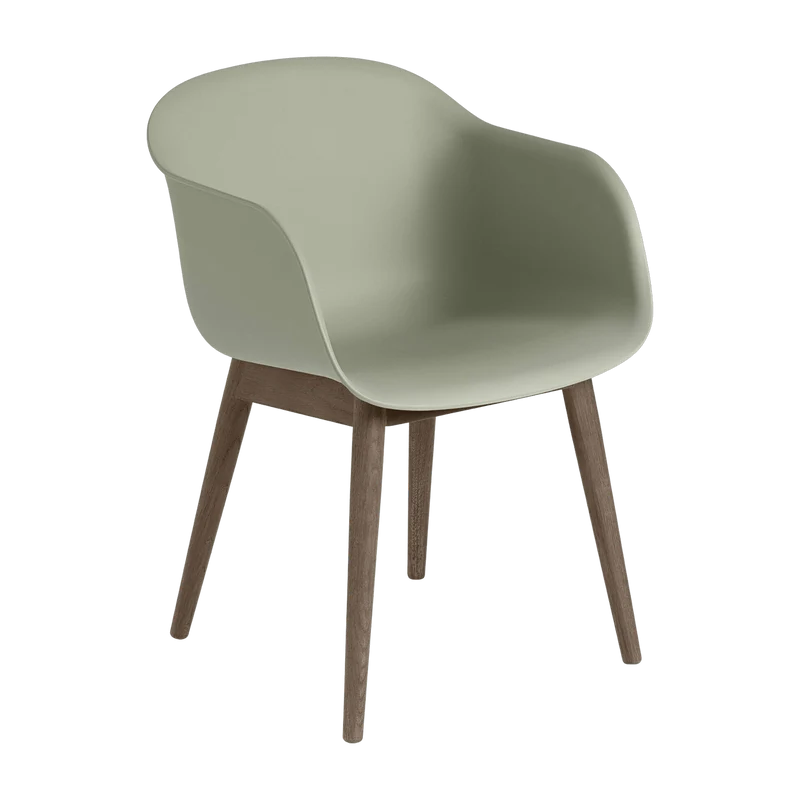 Fauteuil vert pâle piétement en chêne Fiber - Muuto