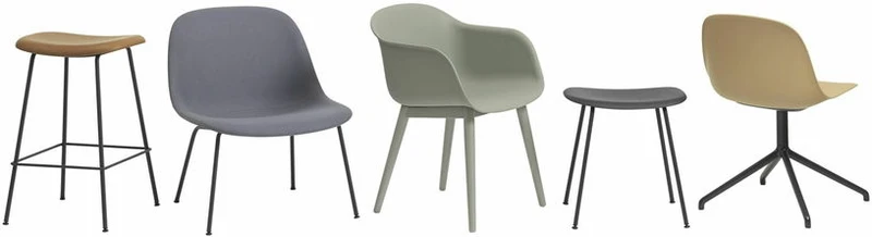 Fauteuil vert pâle piétement en chêne Fiber - Muuto