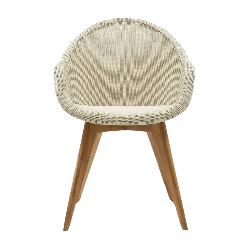 Chaise de repas extérieur teck massif blanc cassé Edgard - Vincent Sheppard