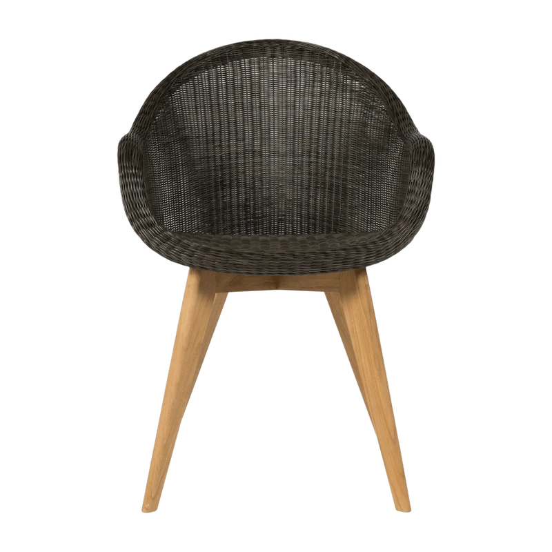 Chaise de repas extérieur teck massif noir Edgard - Vincent Sheppard