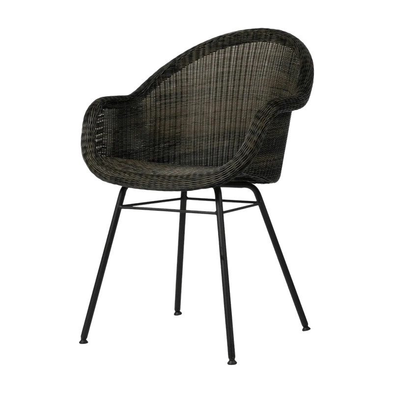 Chaise de repas extérieur acier noir mocca Edgard - Vincent Sheppard